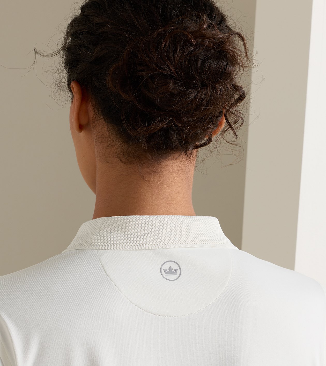Keswick Long-Sleeve Button Polo in SOFT WHITE - Alternate Image 3