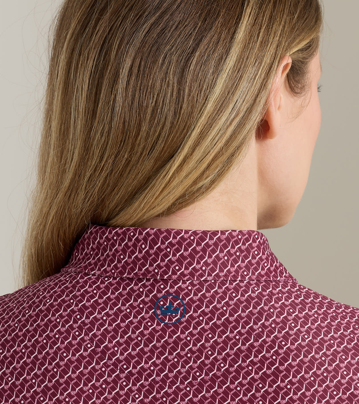 House Of Clubs Banded Sport Mesh Sleeveless Button Polo in OX BLOOD - Alternate Image 3