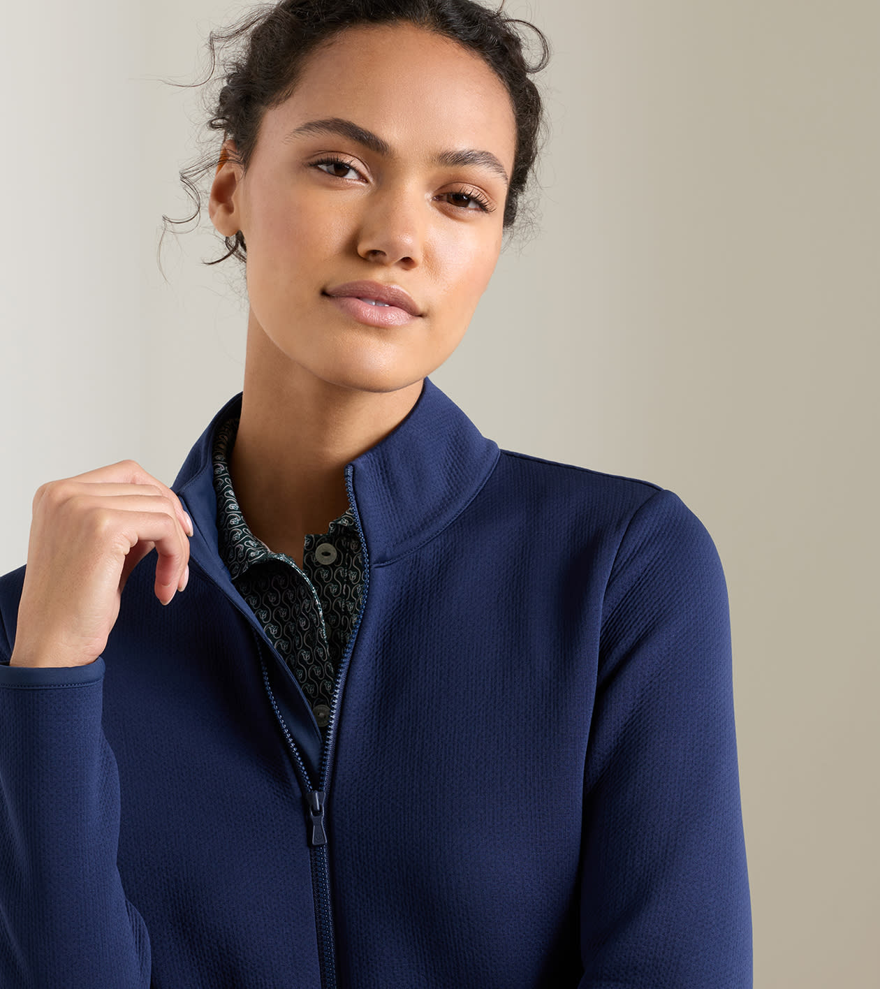 Lumi-Knit Performance Full-Zip in Navy - Alternate Image 5