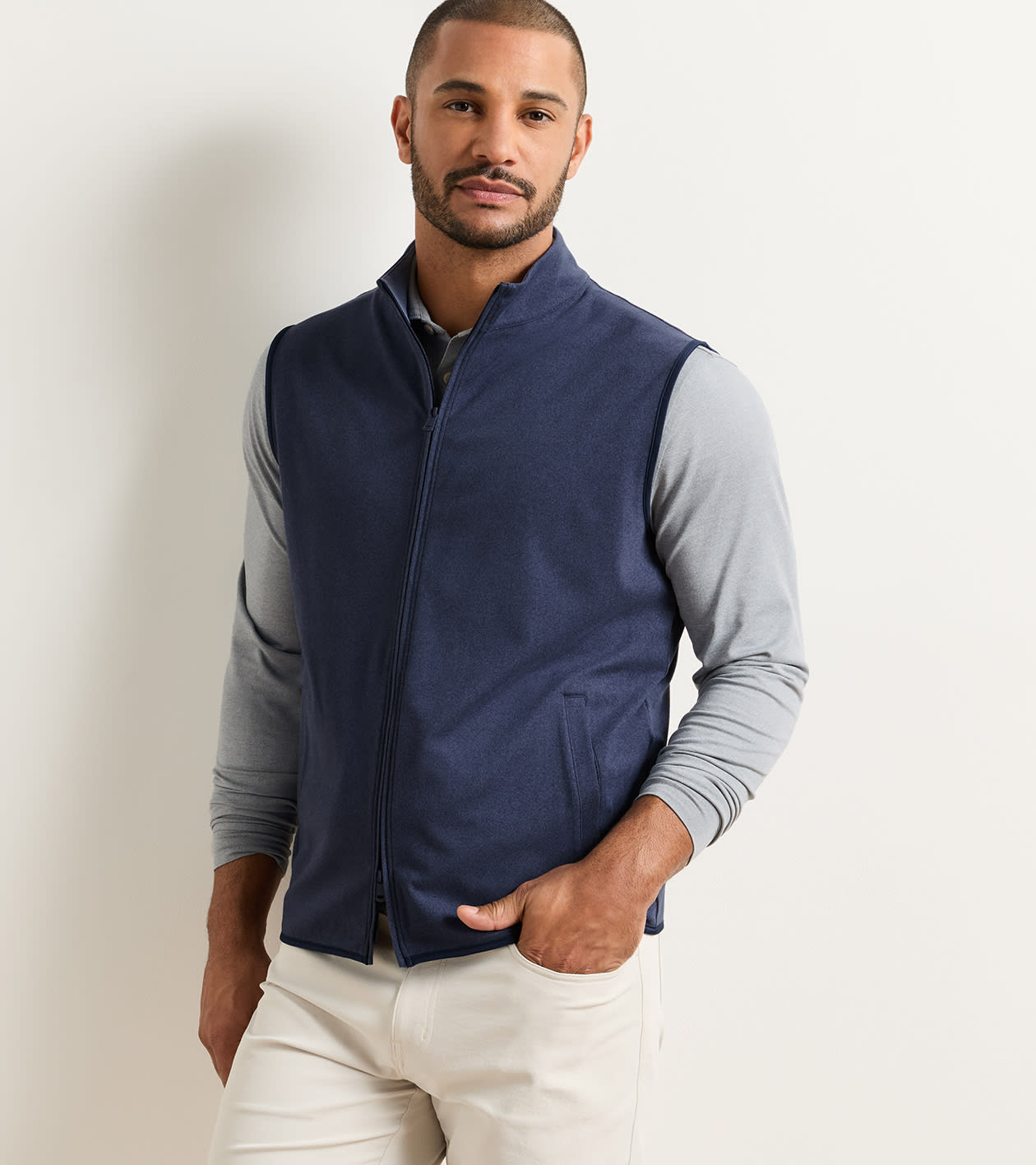 Ardent Air Performance Full-Zip Gilet in Navy - Alternate Image 1