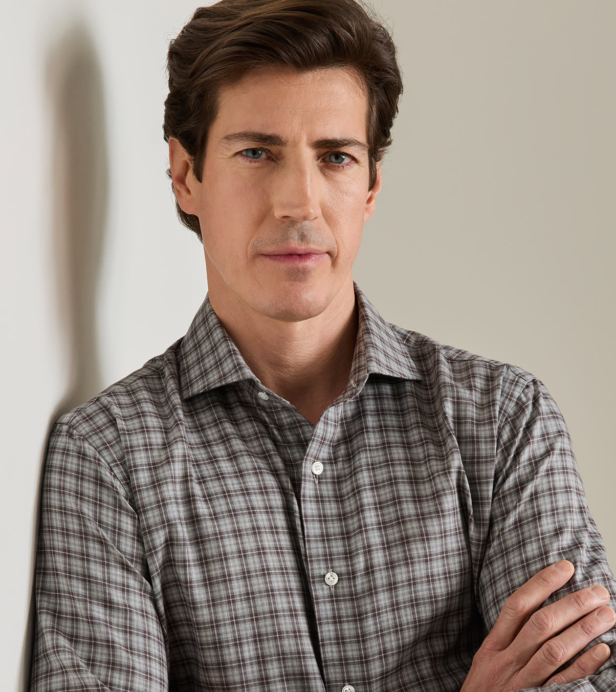 Bernard Cotton Sport Shirt in GREY MIST - Alternate Image 3