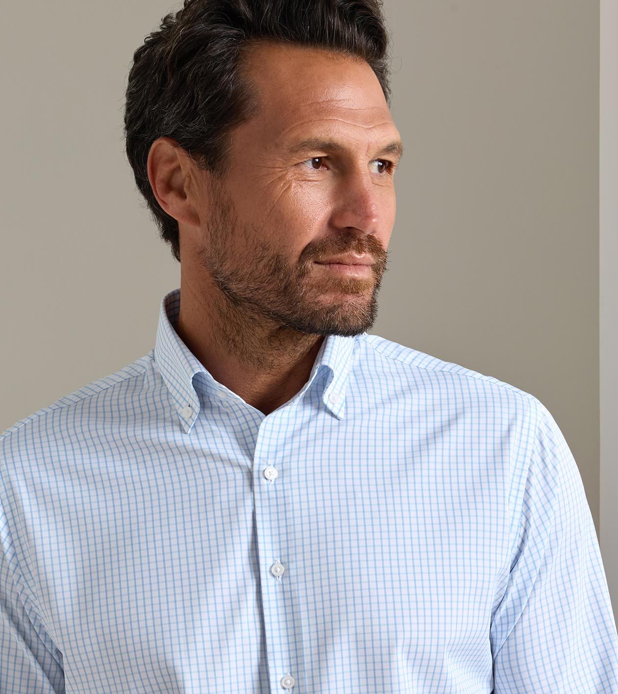 Hanford Performance Twill Sport Shirt in Cottage Blue - Alternate Image 3
