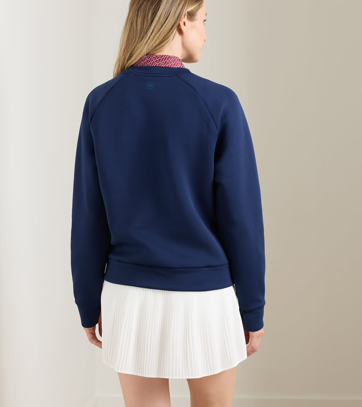 Lumi-Knit Performance Crewneck in Navy - Alternate Image 2