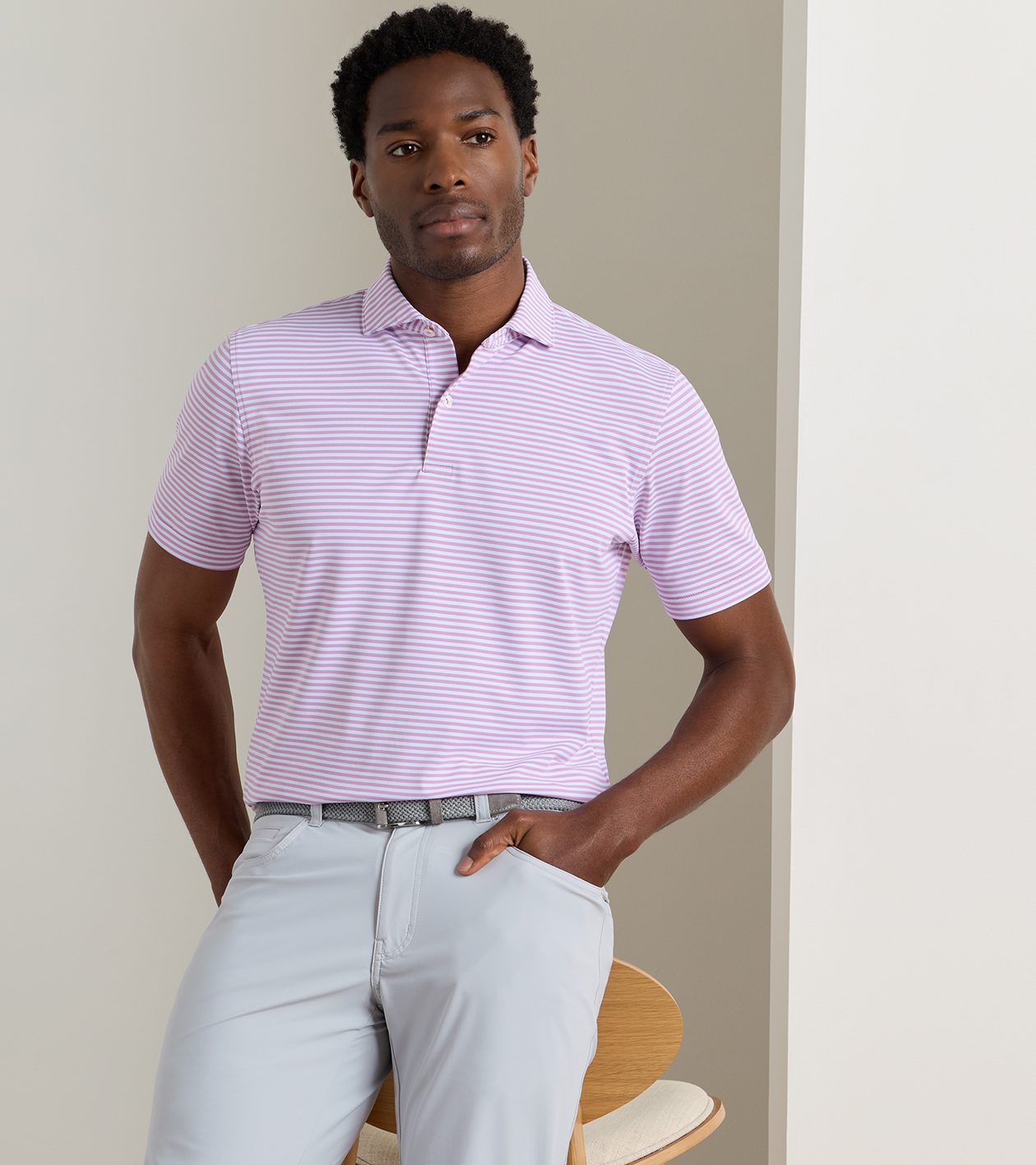 Verse Performance Mesh Polo in SOFT ORCHID - Alternate Image 1