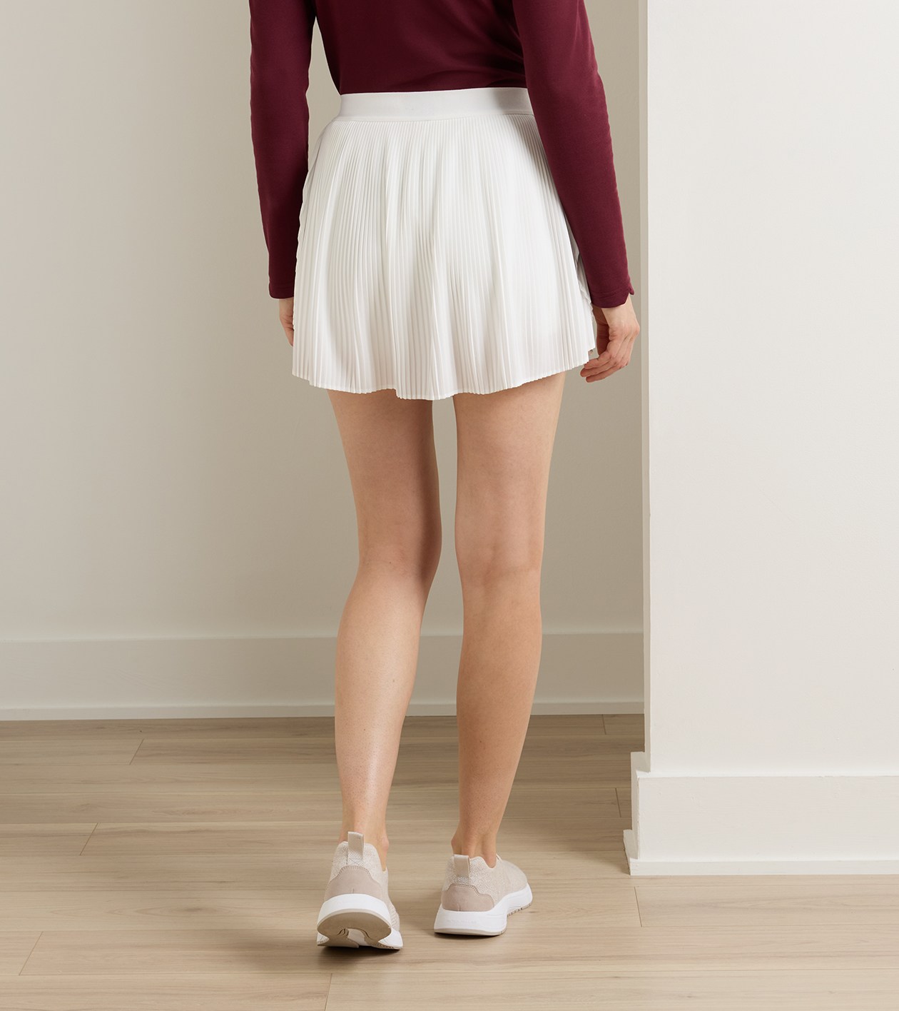 Mickey Micro Pleat Skort in SOFT WHITE - Alternate Image 2