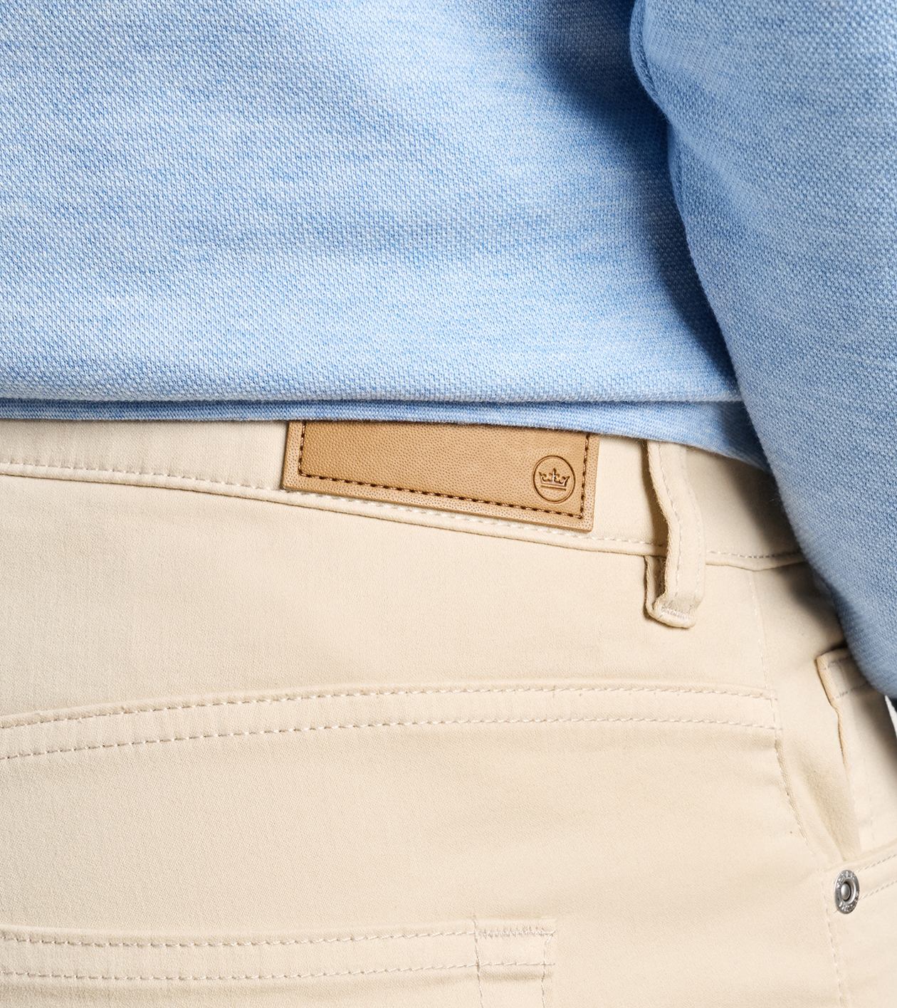 Signature Sateen Five-Pocket Pant in Sand - Alternate Image 3
