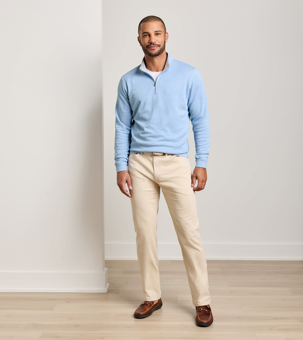 Signature Sateen Five-Pocket Pant in Sand - Alternate Image 1