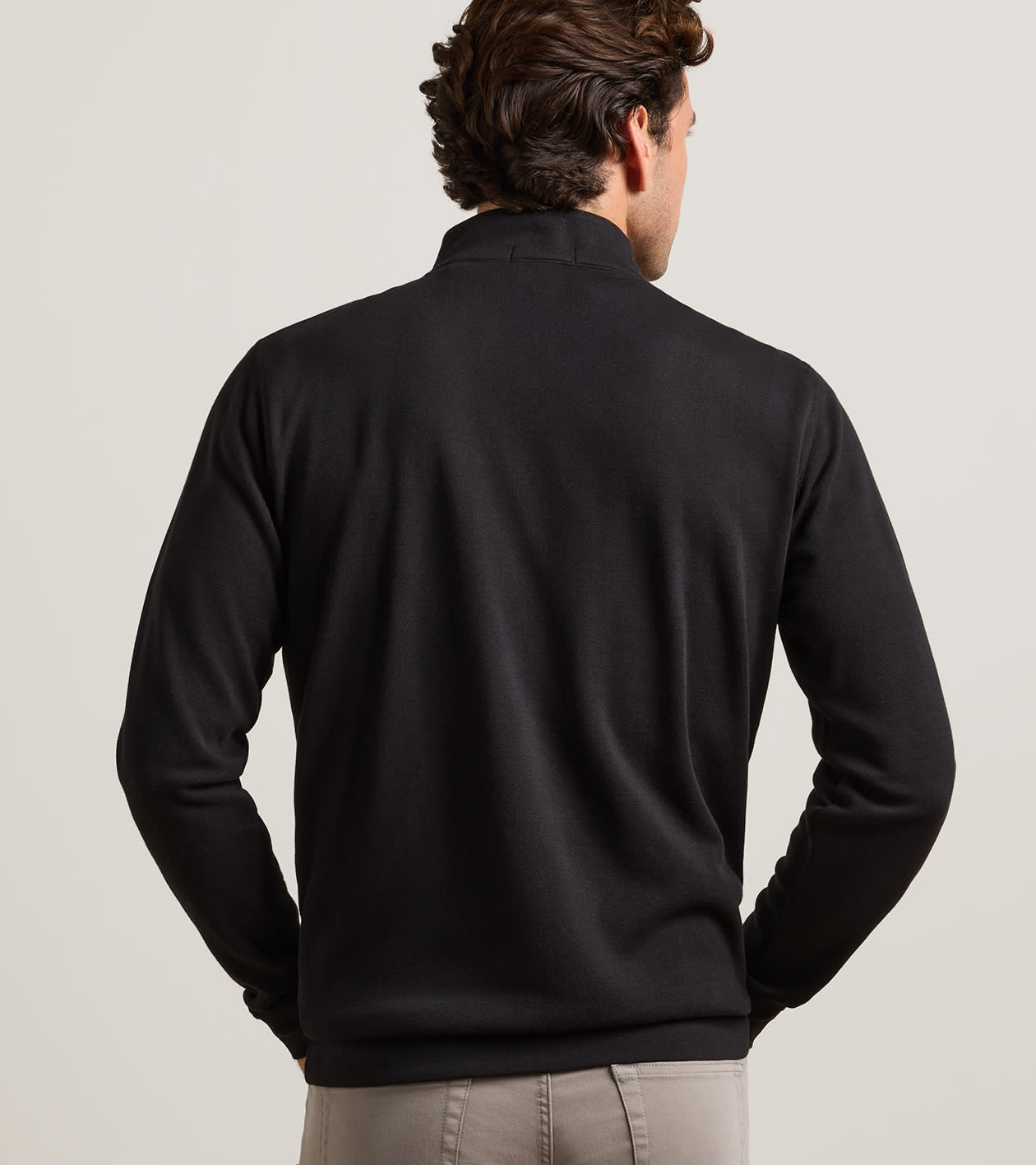 Crown Comfort Quarter-Zip Pullover in Black - Alternate Image 2