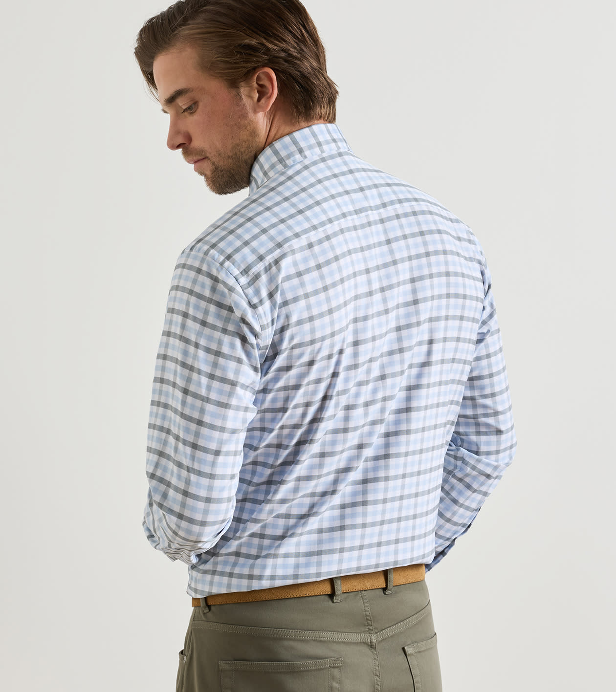 Lucas Performance Twill Sport Shirt in White - Alternate Image 2