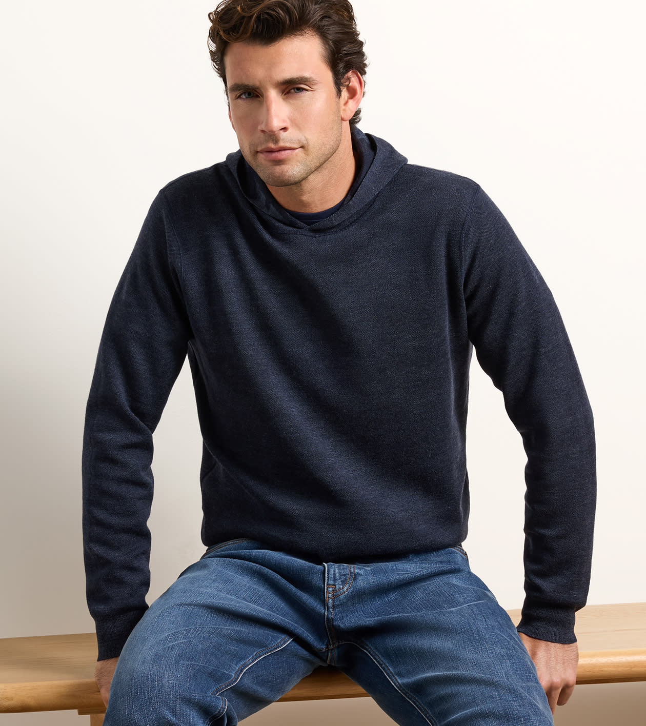 Reversible Camo Popover Hoodie in MIDNIGHT NAVY - Alternate Image 3