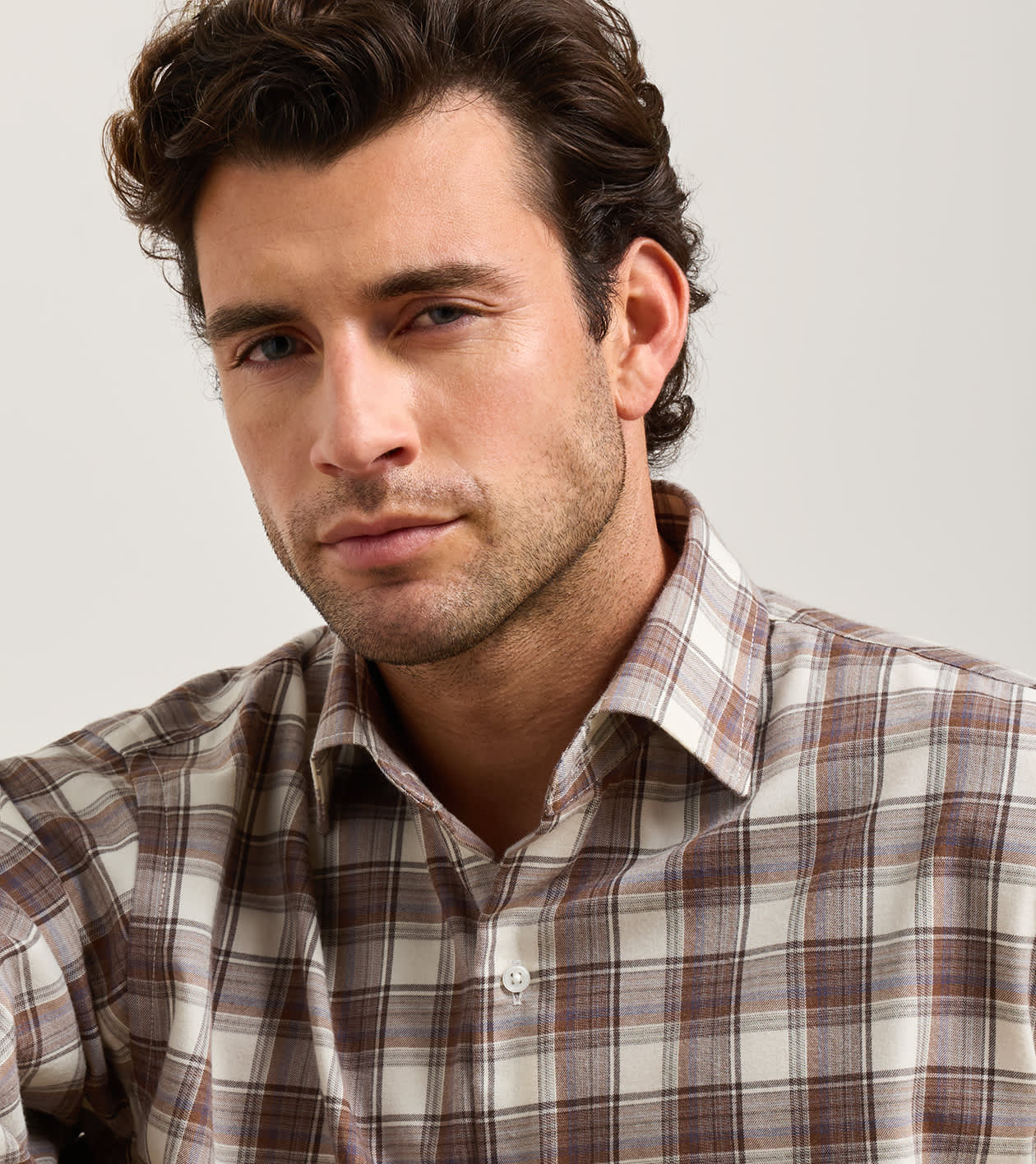 Cannon Performance Flannel Sport Shirt in Winter Ivory - Alternate Image 3