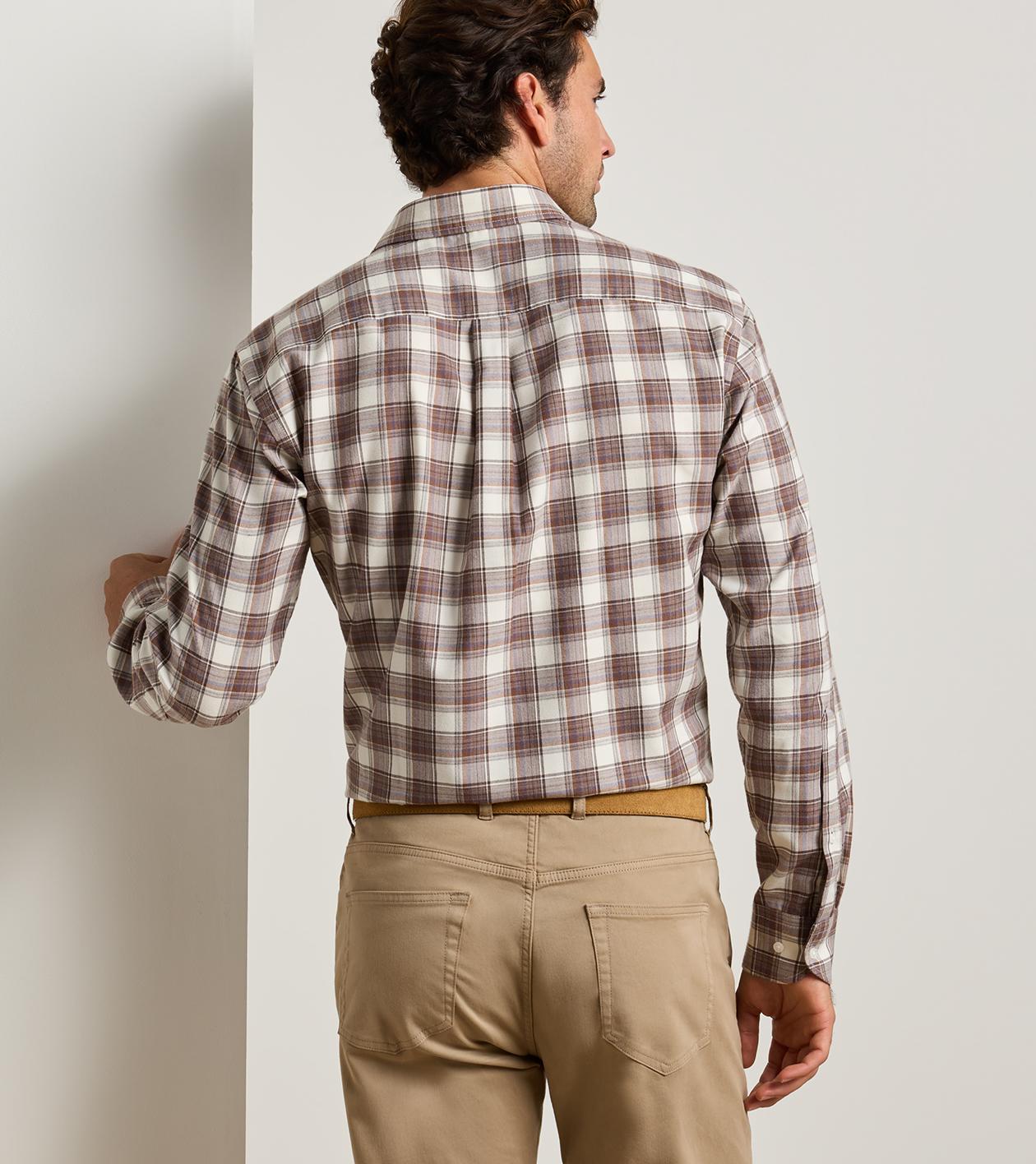 Cannon Performance Flannel Sport Shirt in Winter Ivory - Alternate Image 2