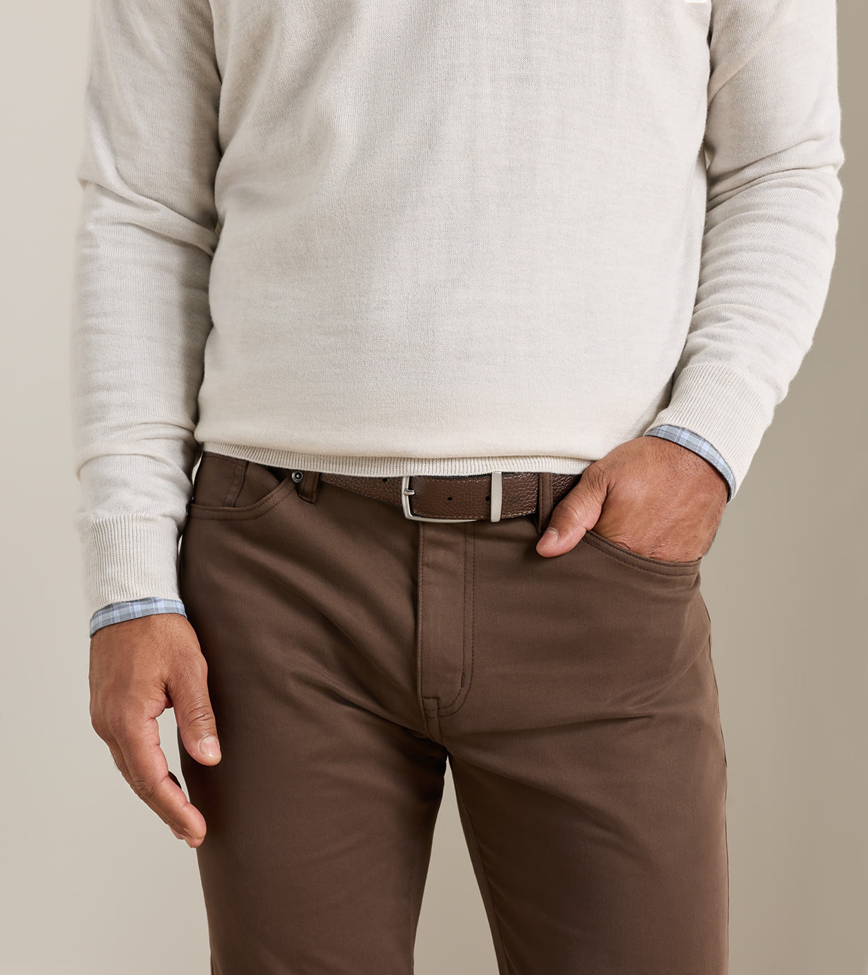 Reversible Leather Belt in Black/Brown - Alternate Image 1