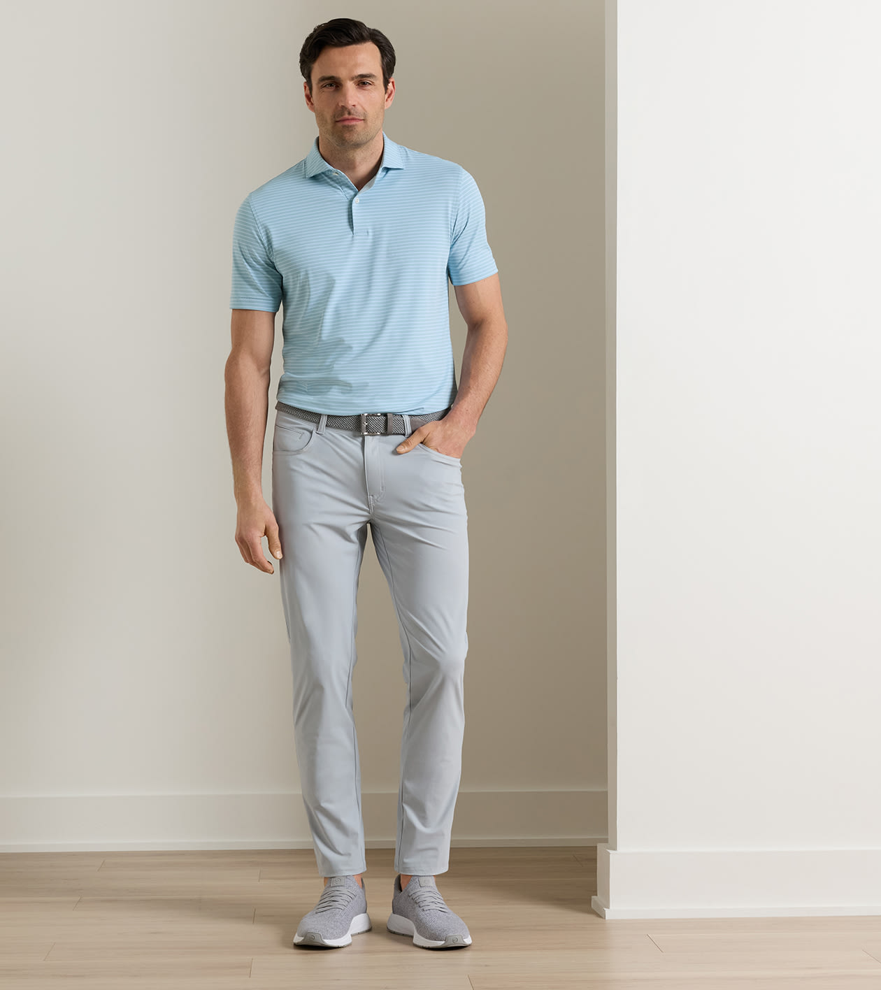 Bingham Performance Five-Pocket Trouser in British Grey - Alternate Image 1