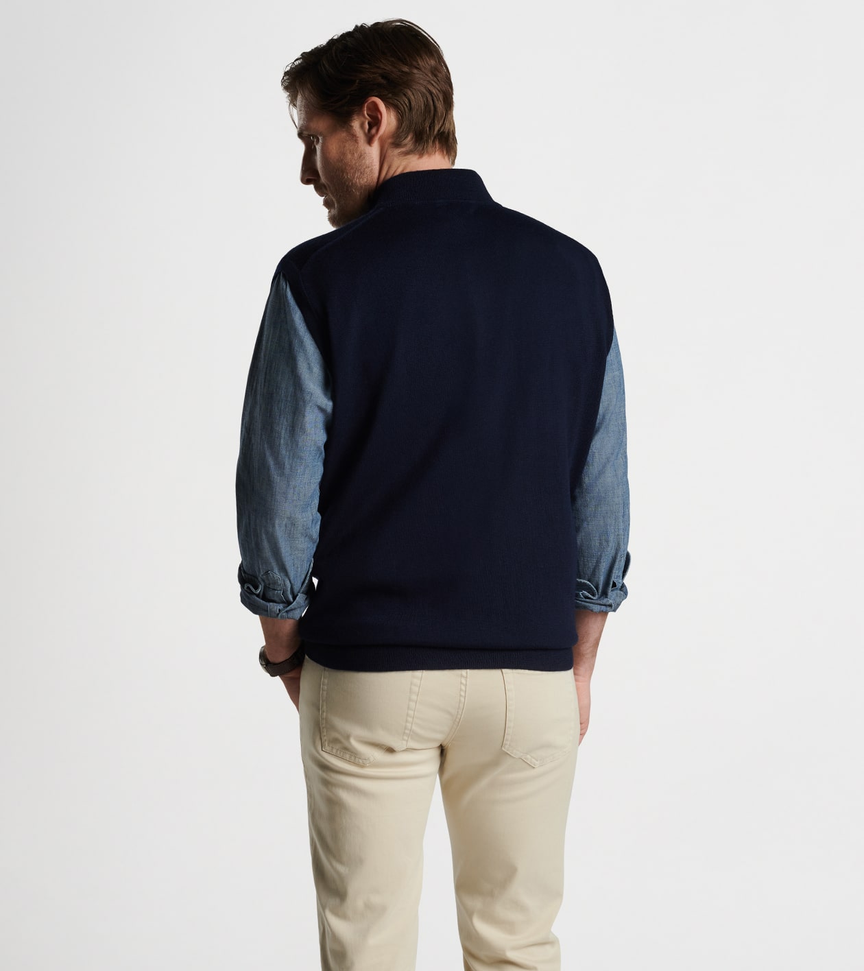 Autumn Crest Quarter-Zip Gilet in Navy - Alternate Image 2
