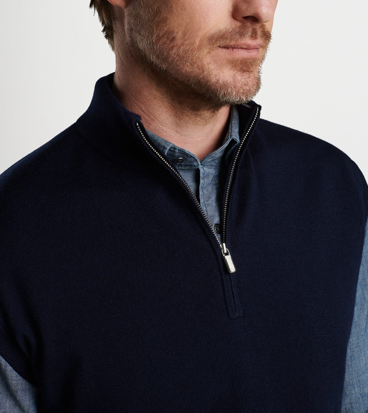 Autumn Crest Quarter-Zip Gilet in Navy - Alternate Image 3