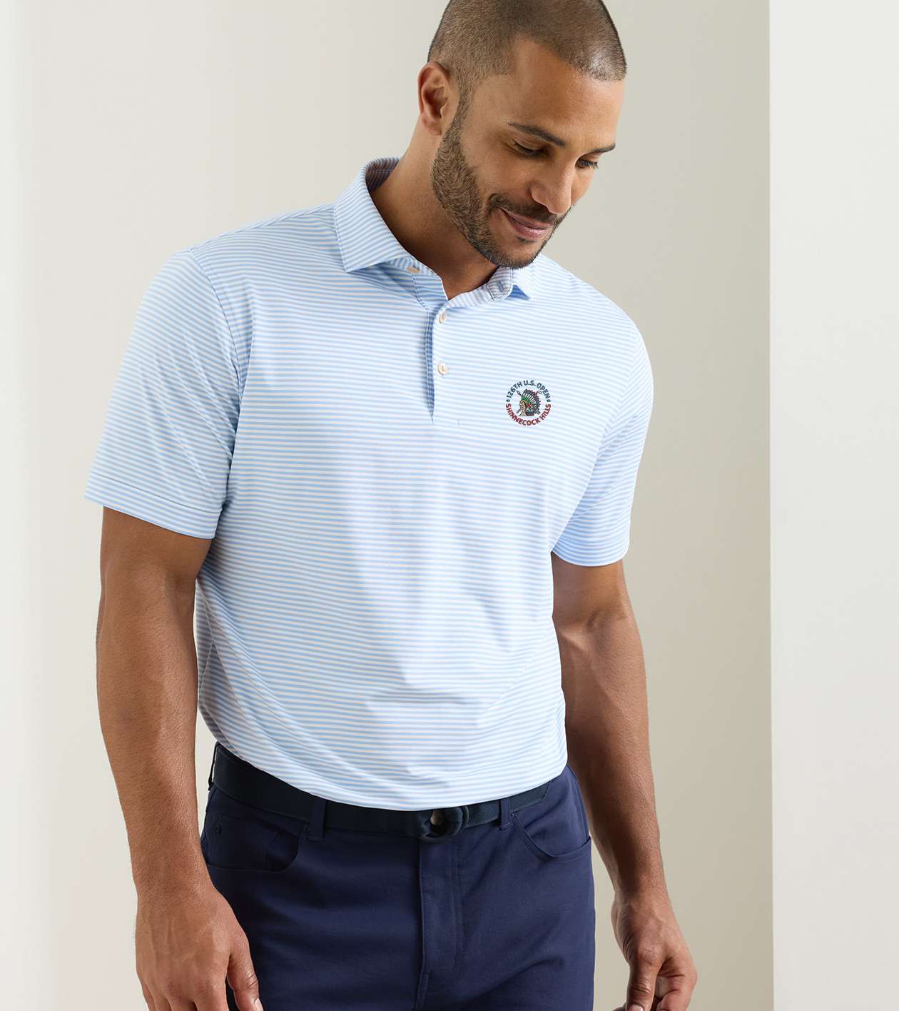126th U.S. Open Hales Performance Jersey Polo in Cottage Blue - Alternate Image 1
