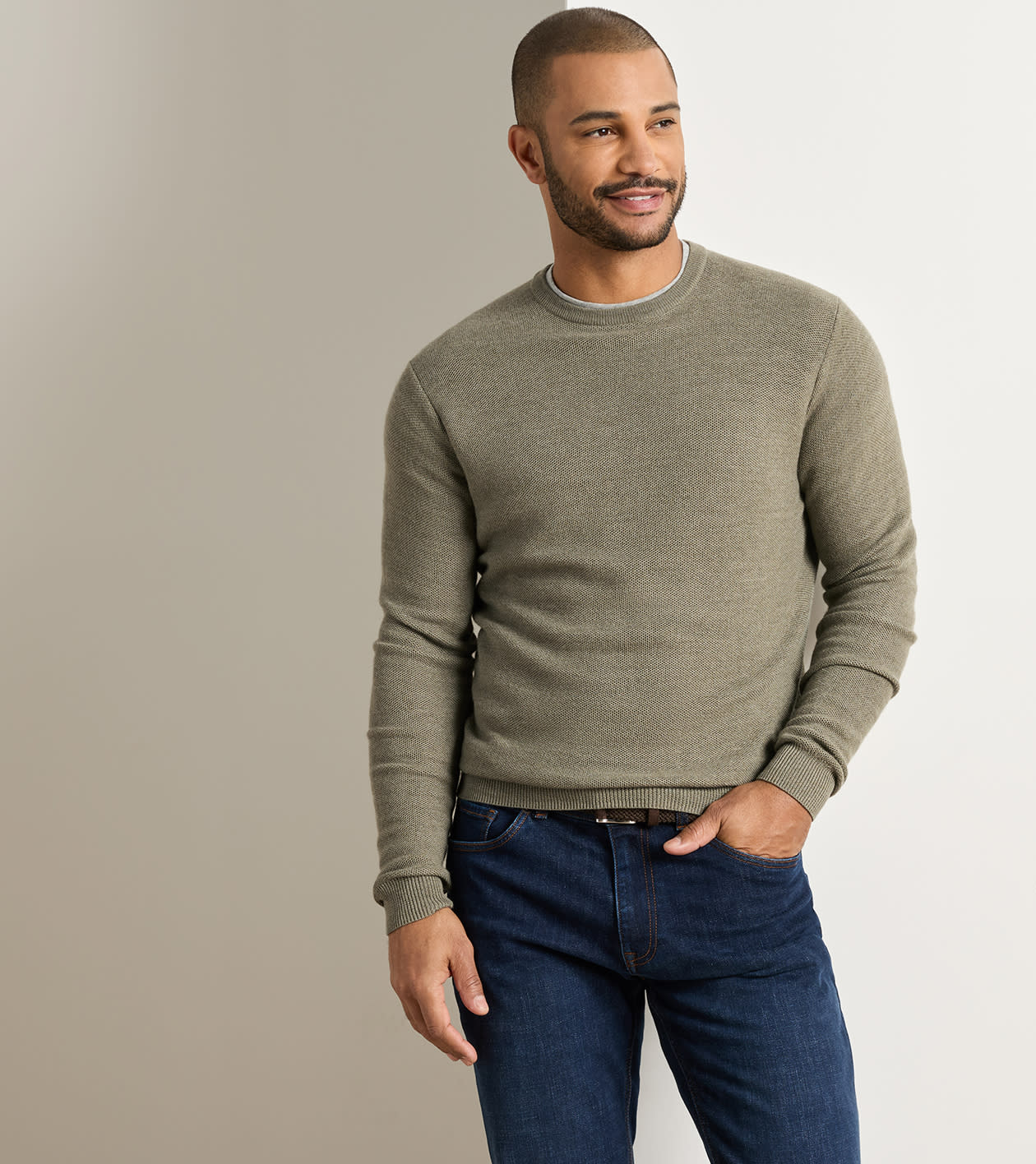Autumn Crest Honeycomb Crewneck Jumper - Alternate Image 1