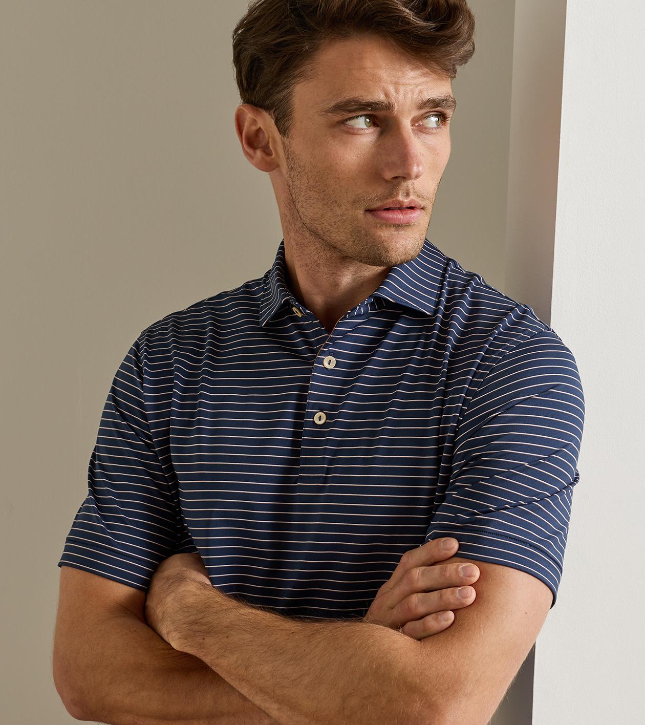 Oaks Performance Jersey Polo in Navy - Alternate Image 4