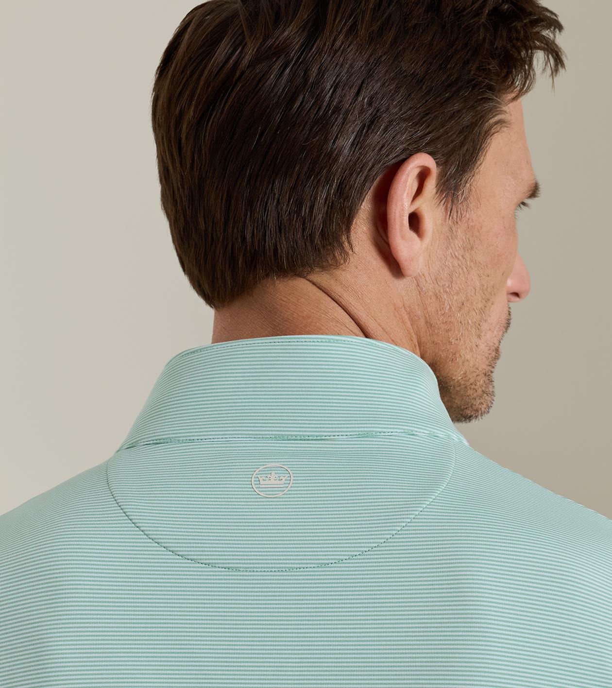 Perth Sugar Stripe Performance Quarter-Zip in FRESH MINT - Alternate Image 3