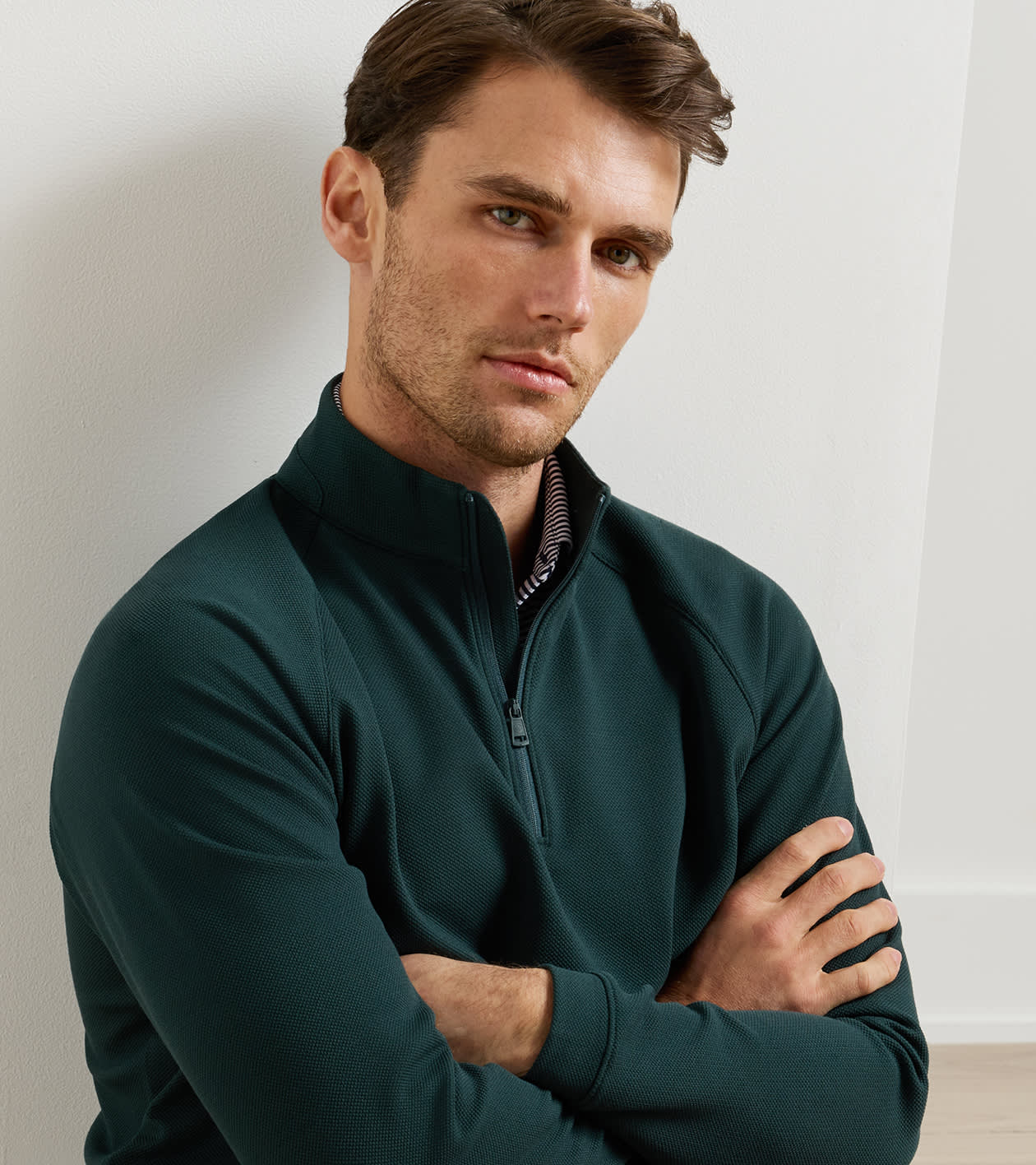 Cradle Piqu&eacute; Performance Quarter-Zip in PINE BROOK - Alternate Image 4