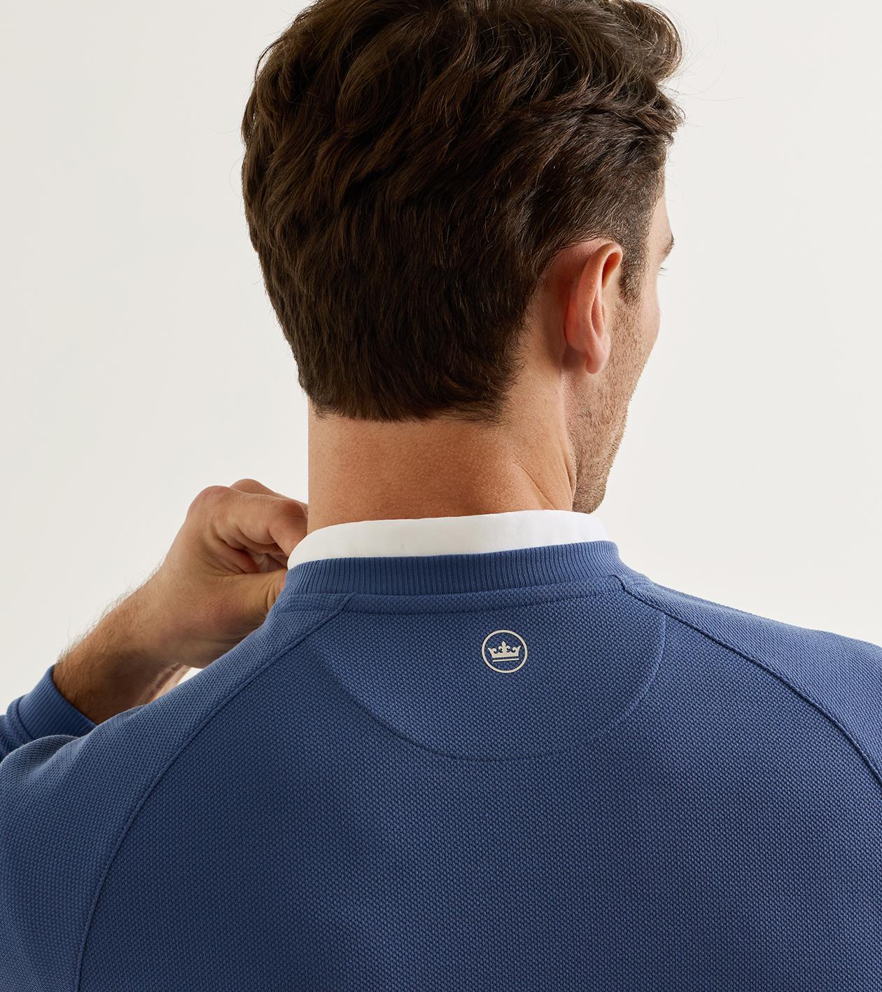 Cradle Piqu&eacute; Performance Crewneck in BALI BLUE - Alternate Image 3