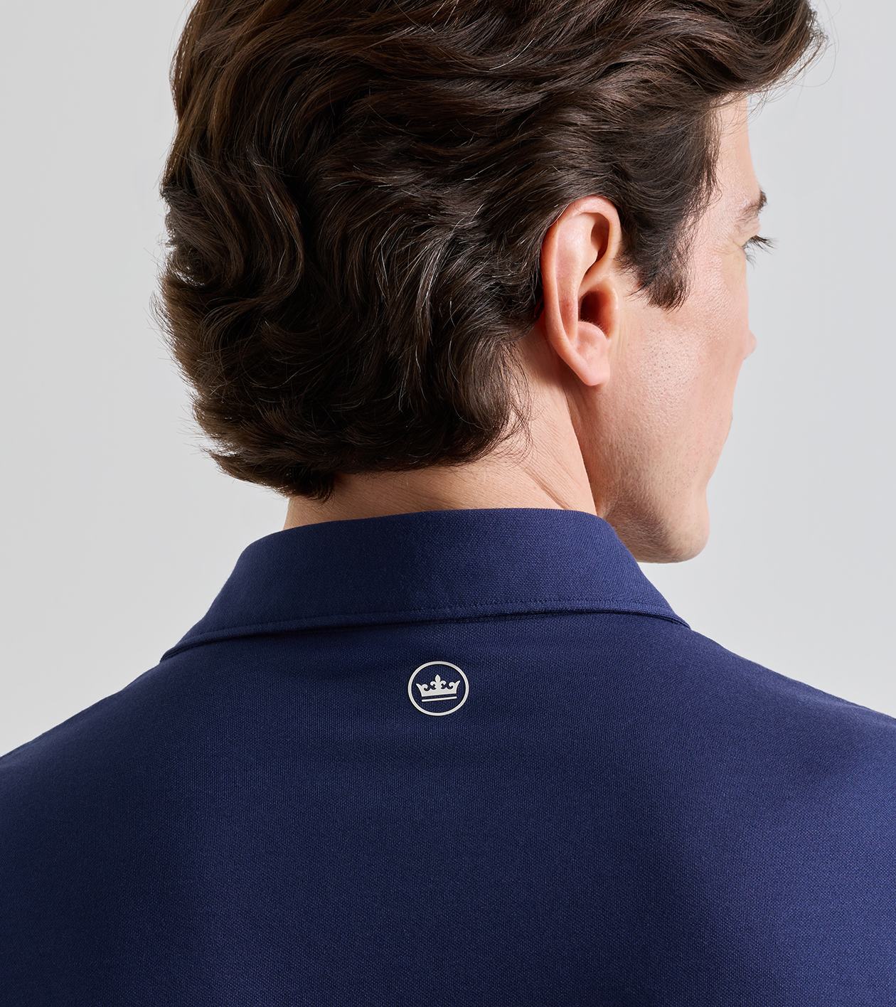 Albatross Cotton-Blend Piqu&eacute; Polo in Navy - Alternate Image 3