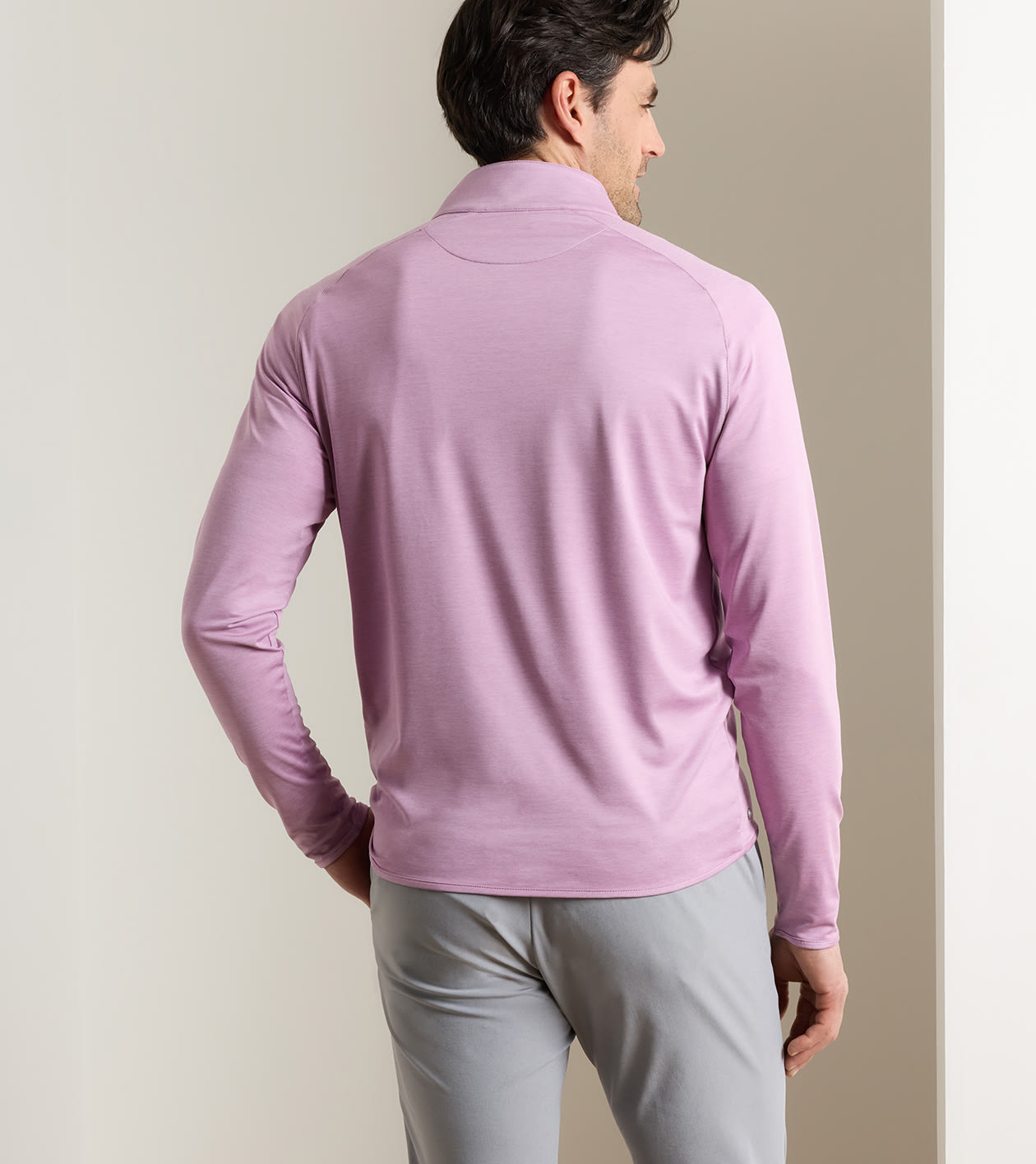 Stealth Performance Quarter-Zip in SOFT ORCHID - Alternate Image 2