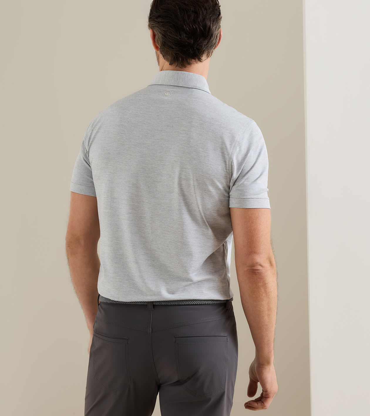 Treble Performance Jersey Polo in Gale Grey - Alternate Image 2