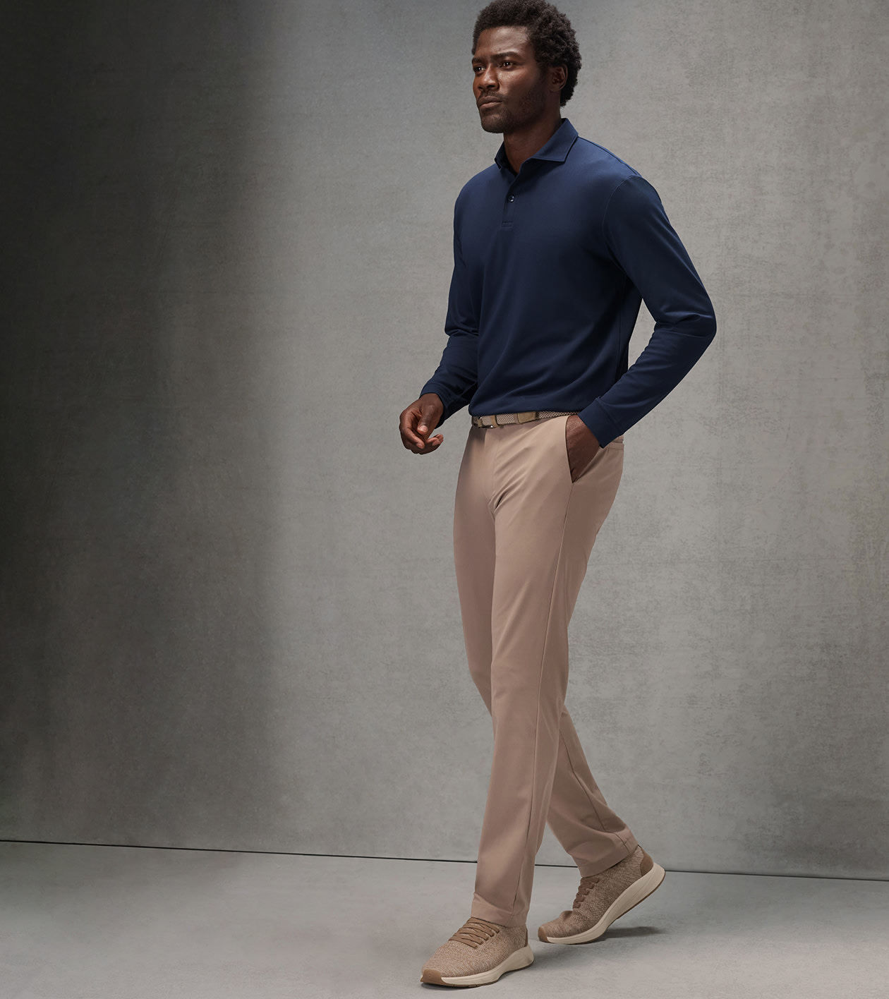 Pursuit Performance Flat-Front Trouser in BISCOTTI - Alternate Image 1