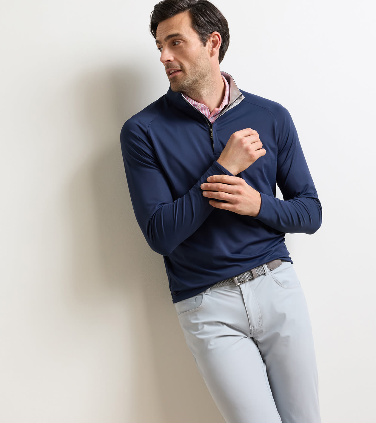 Stealth Performance Quarter-Zip in Navy - Alternate Image 1