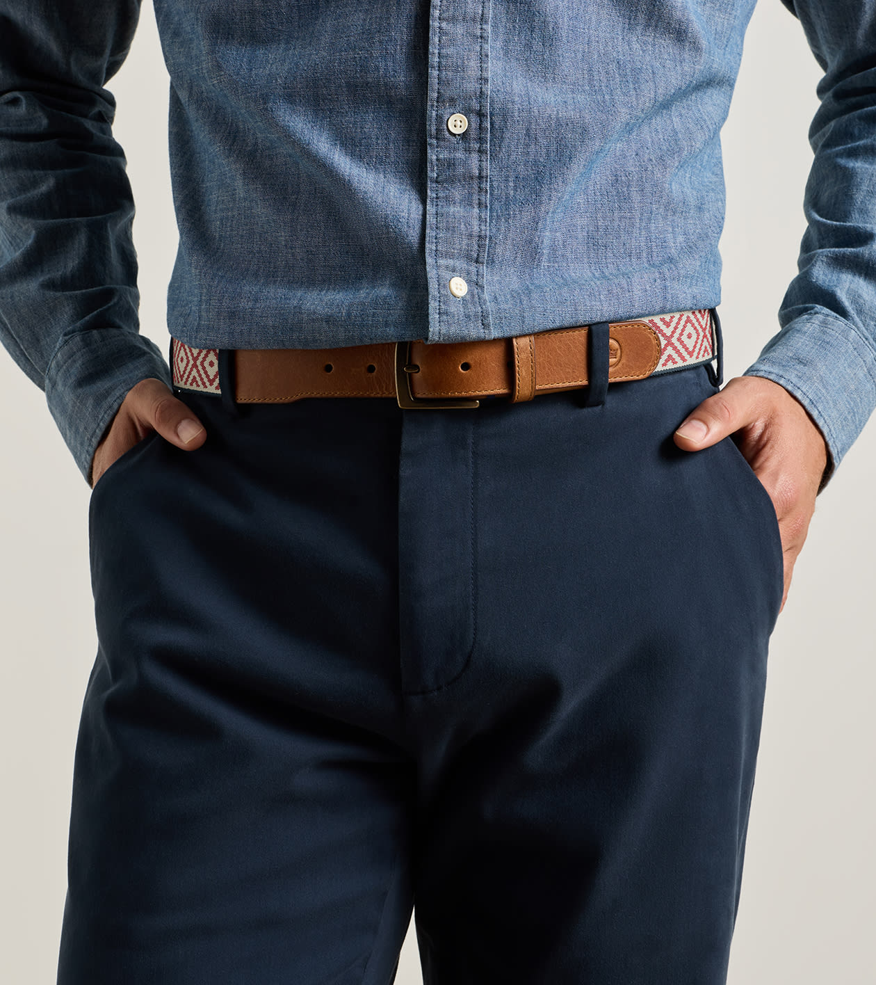 Peter Millar X Mobjak Woven Belt in CHILI RED / STONE - Alternate Image 1