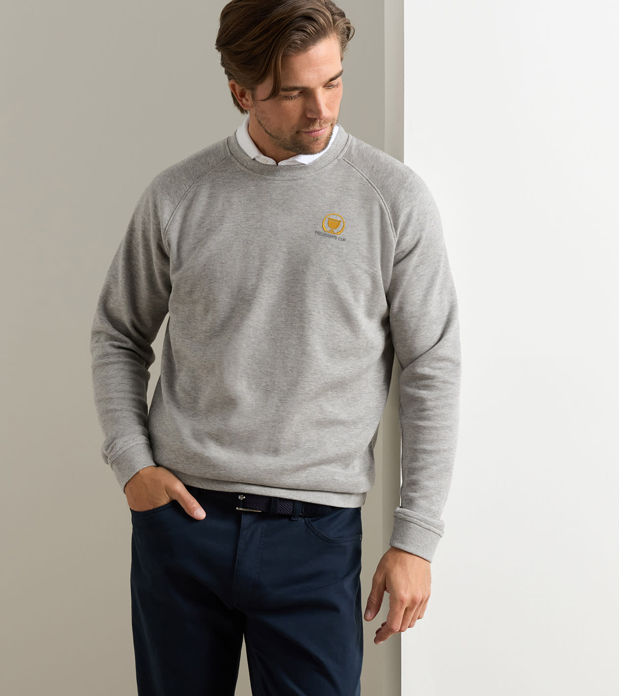 16th President's Cup Crown Comfort Knit Crew in Light Grey - Alternate Image 1