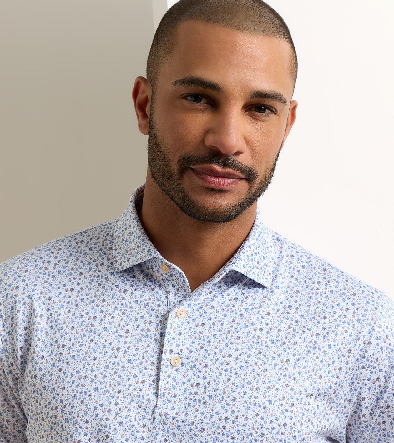 Ranch Water Performance Jersey Polo in White - Alternate Image 4
