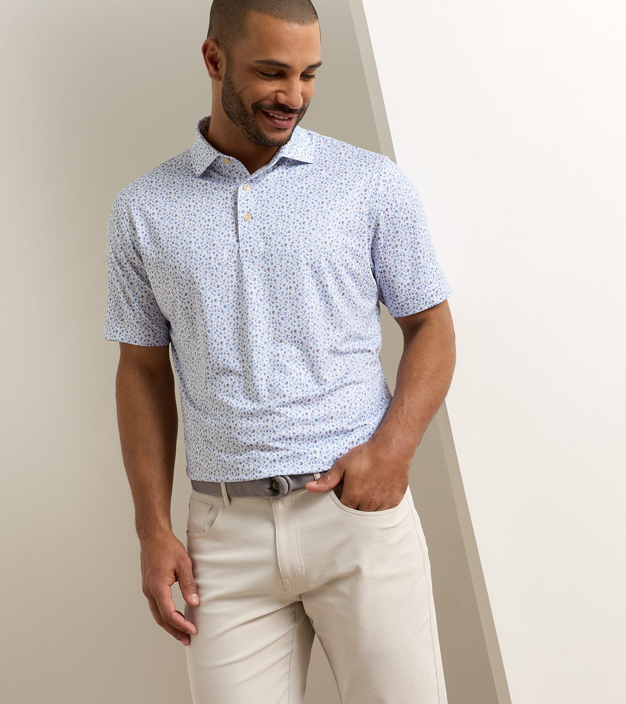 Ranch Water Performance Jersey Polo in White - Alternate Image 1