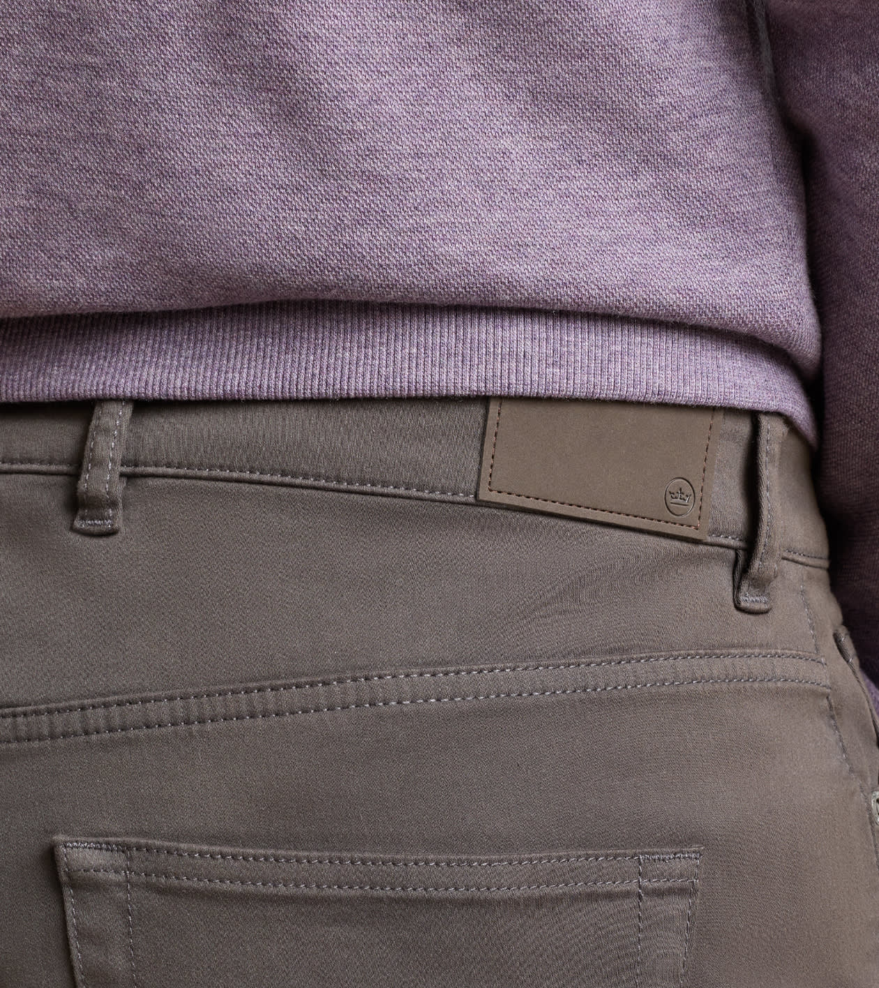 Signature Sateen Five-Pocket Trouser in Charcoal - Alternate Image 3