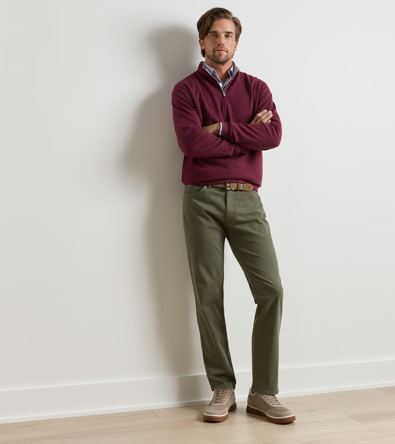 Signature Sateen Five-Pocket Trouser in FATIGUE - Alternate Image 1