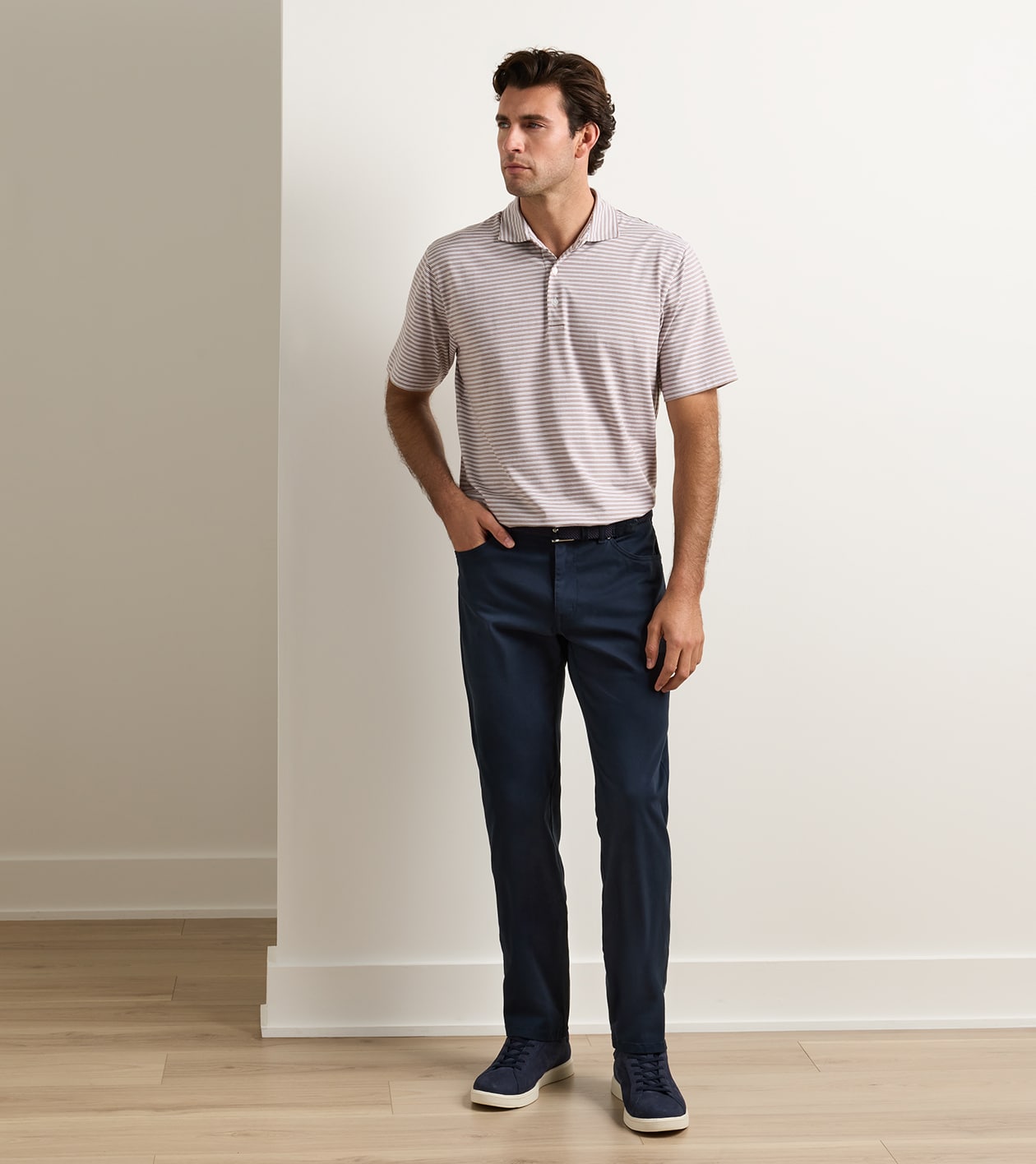 Signature Sateen Five-Pocket Trouser in MIDNIGHT NAVY - Alternate Image 1