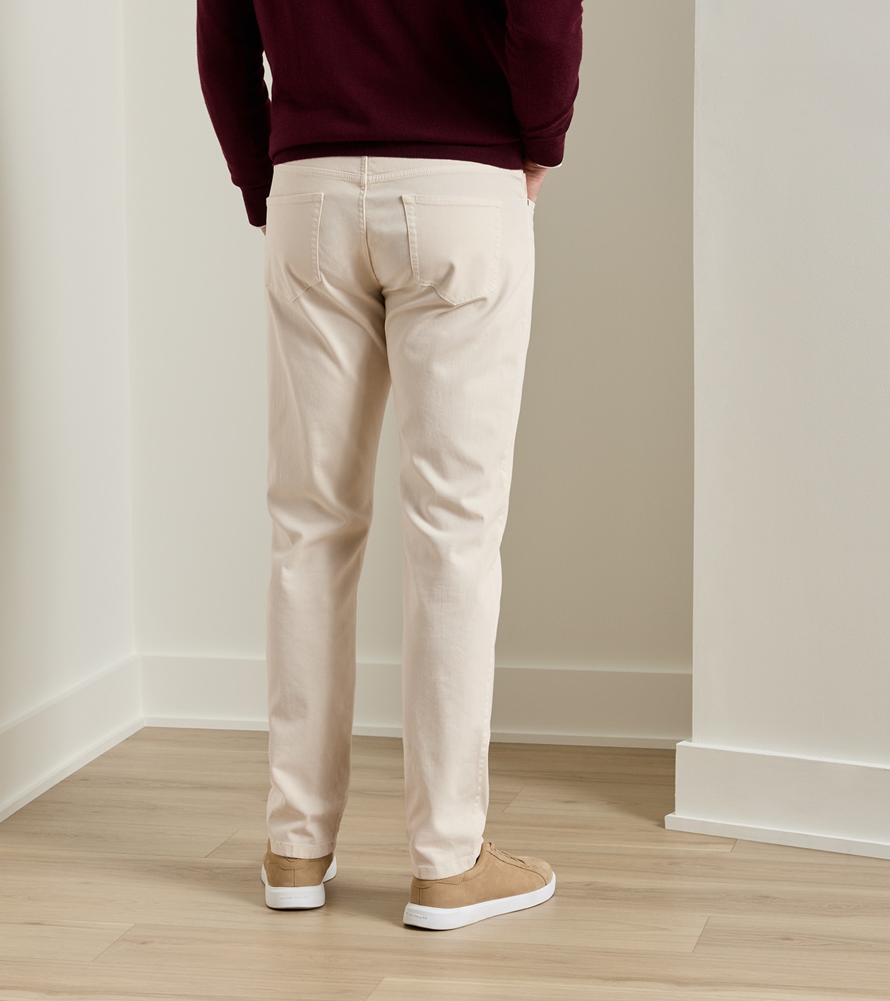 Crown Cotton Canvas Five-Pocket Trouser in Stone - Alternate Image 2