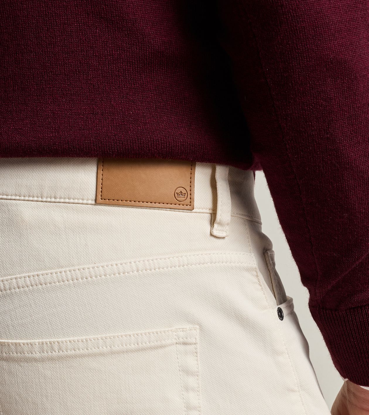 Crown Cotton Canvas Five-Pocket Trouser in Stone - Alternate Image 3