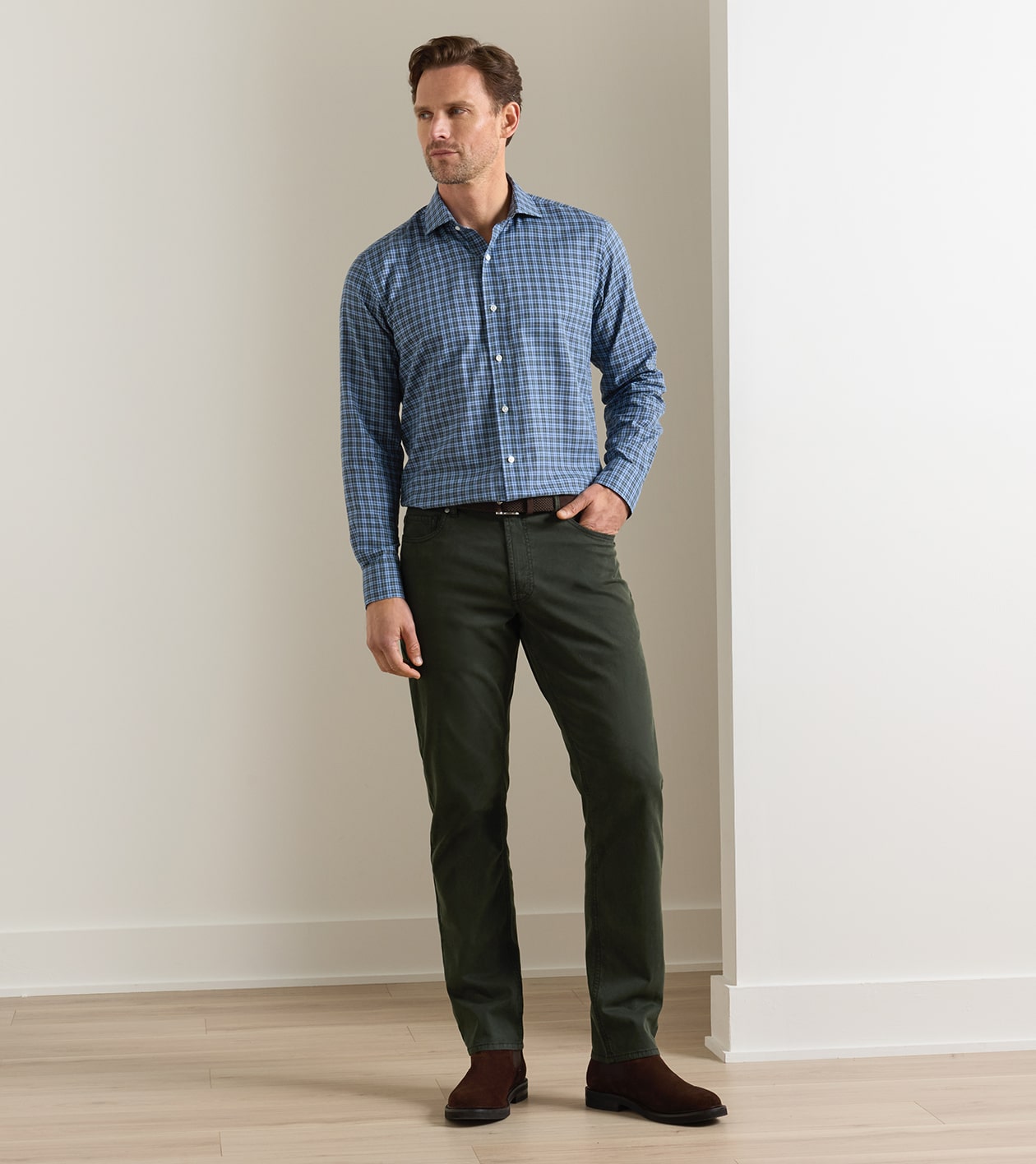 Wayfare Five-Pocket Pant in Dark Olive - Alternate Image 1