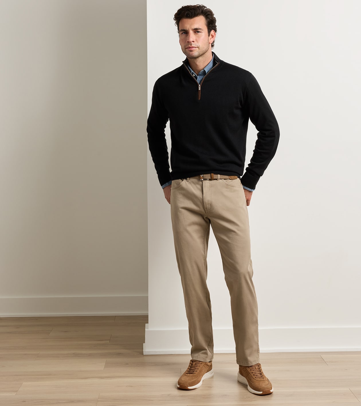 Signature Sateen Five-Pocket Pant in Grain - Alternate Image 1