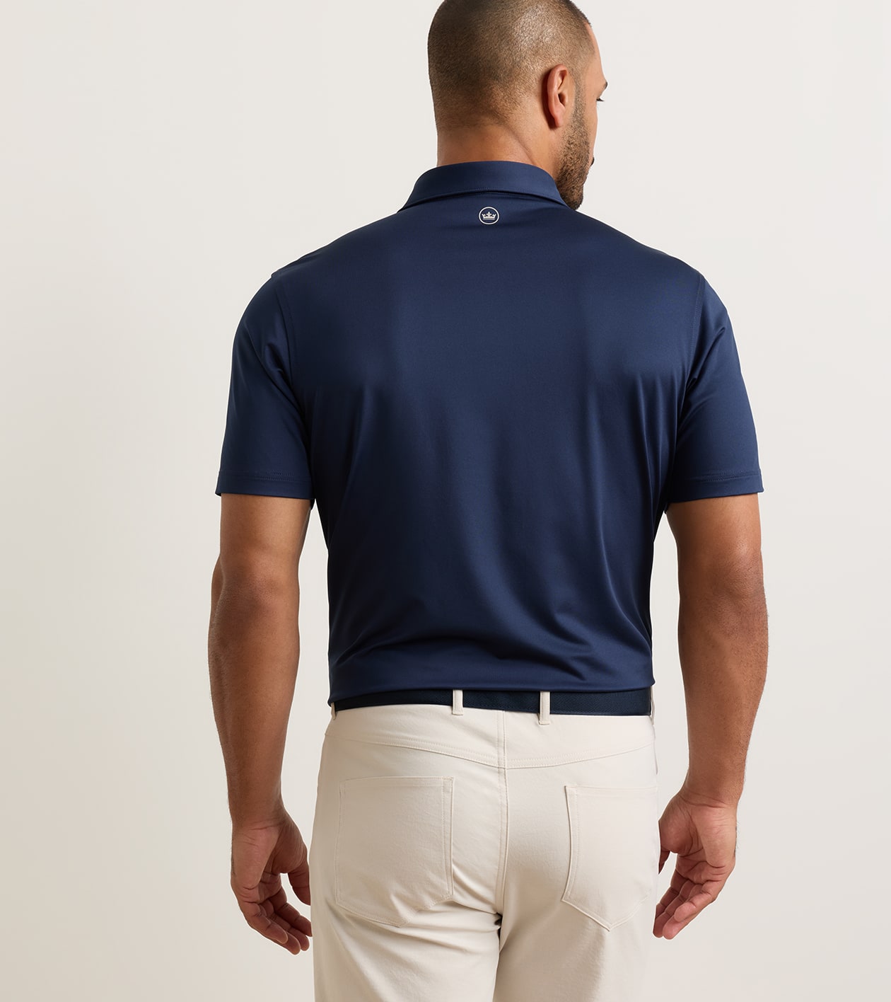 Solid Performance Jersey Polo in Navy - Alternate Image 2