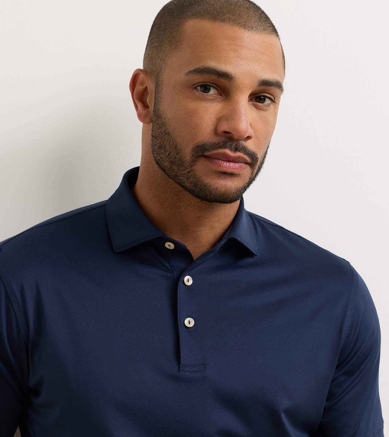Solid Performance Jersey Polo in Navy - Alternate Image 4