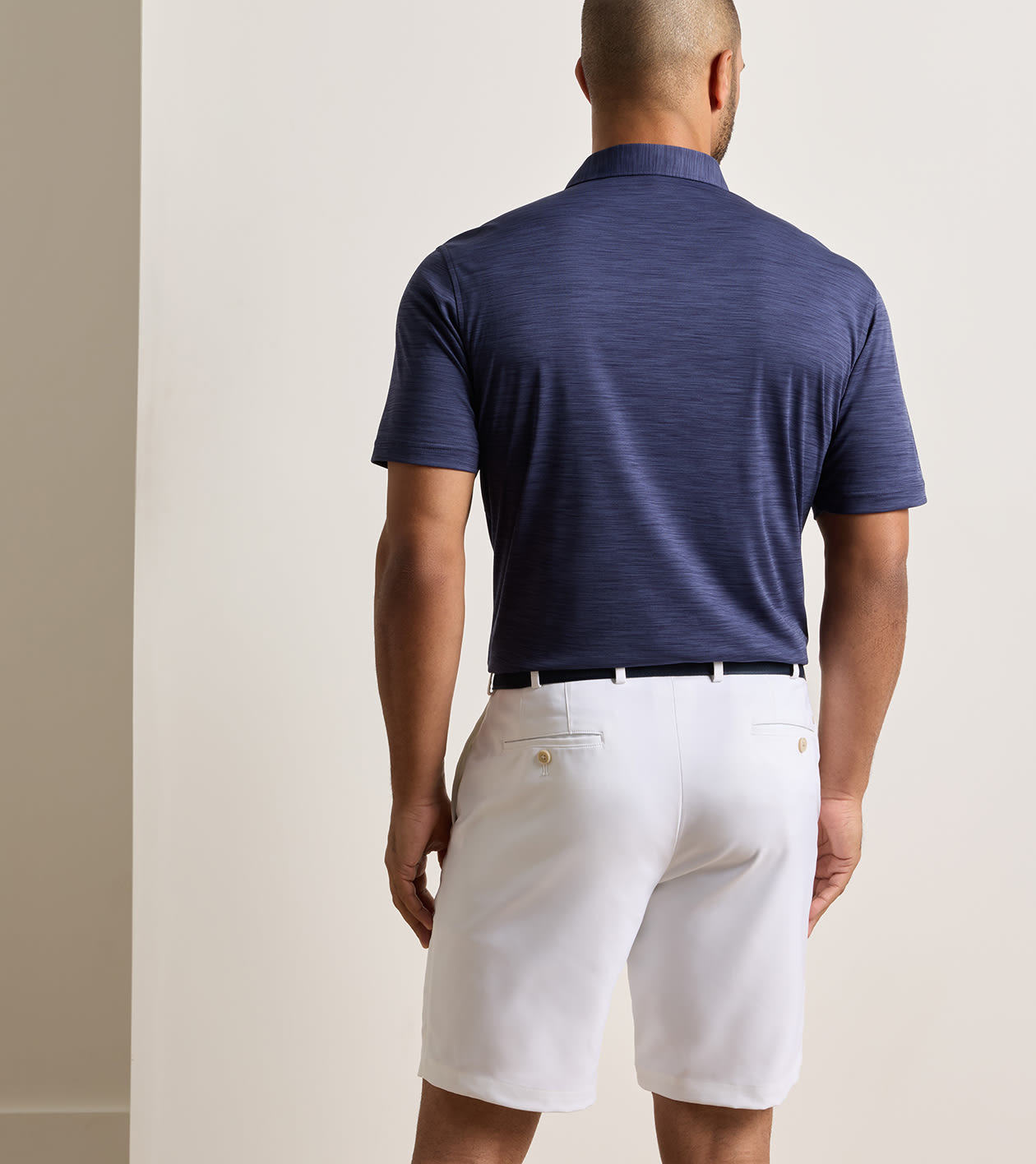 Featherweight M&eacute;lange Performance Polo in Navy - Alternate Image 2