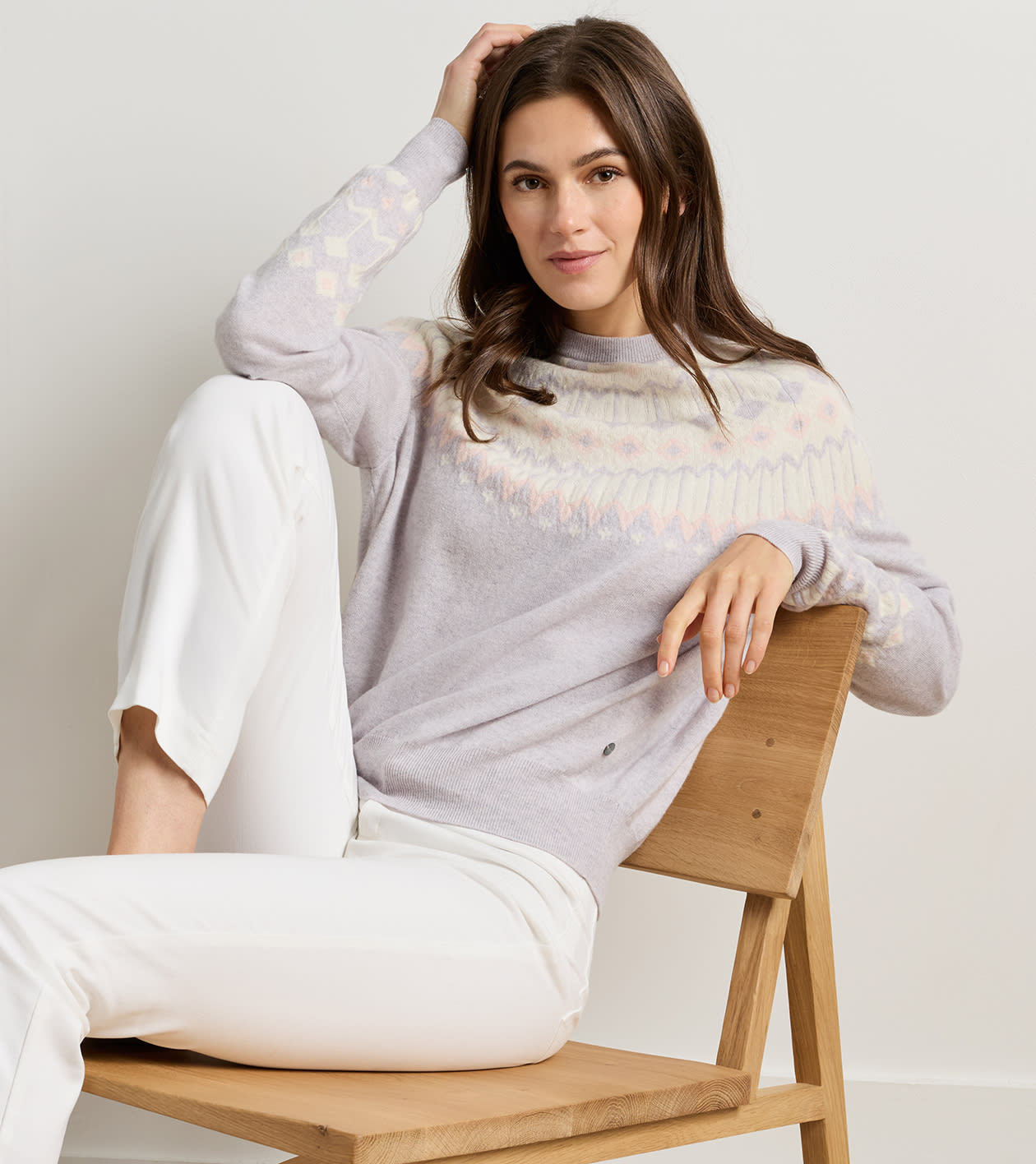 York Fair Isle Sweater in WHISPER GREY - Alternate Image 1