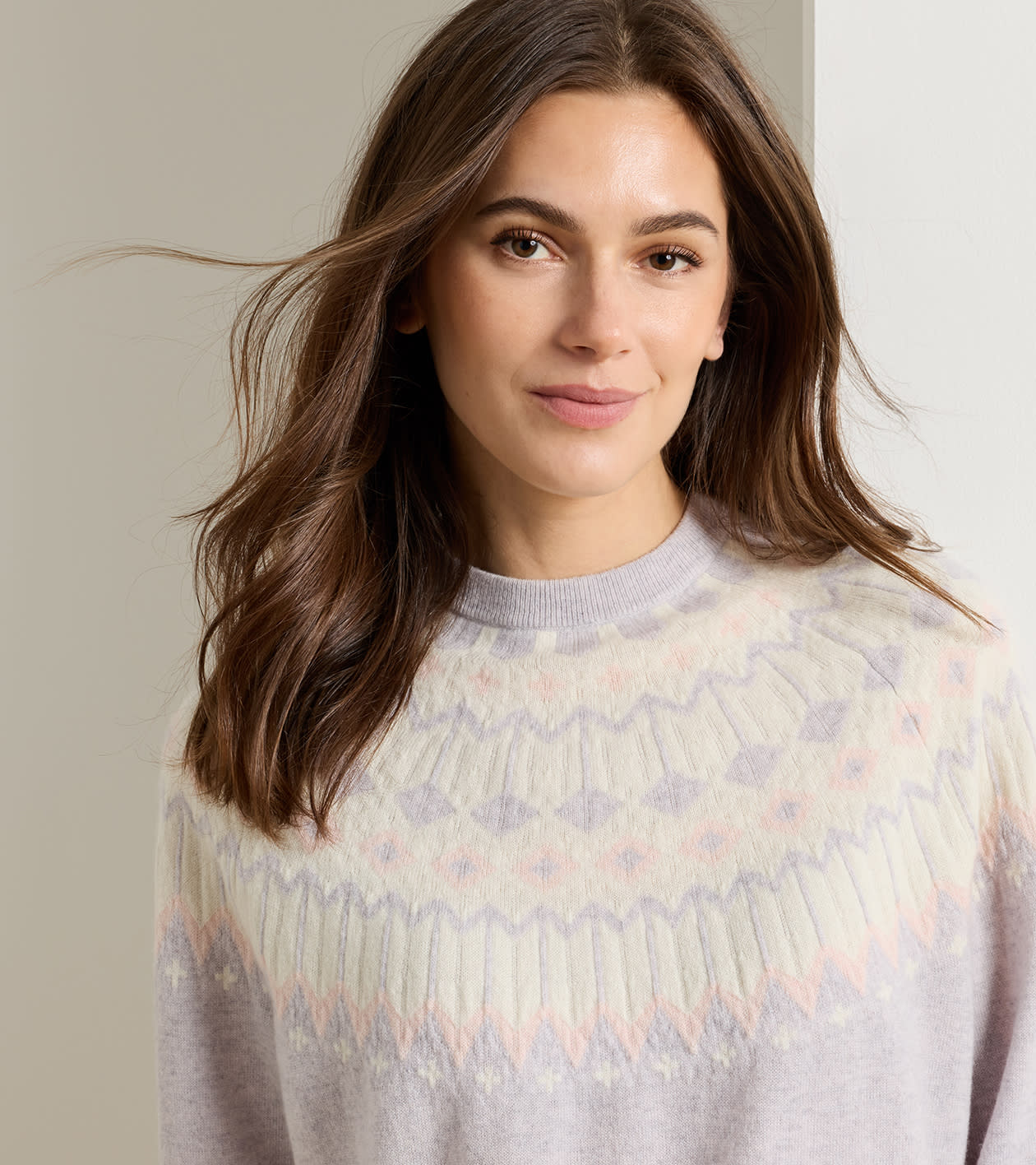 York Fair Isle Sweater in WHISPER GREY - Alternate Image 4