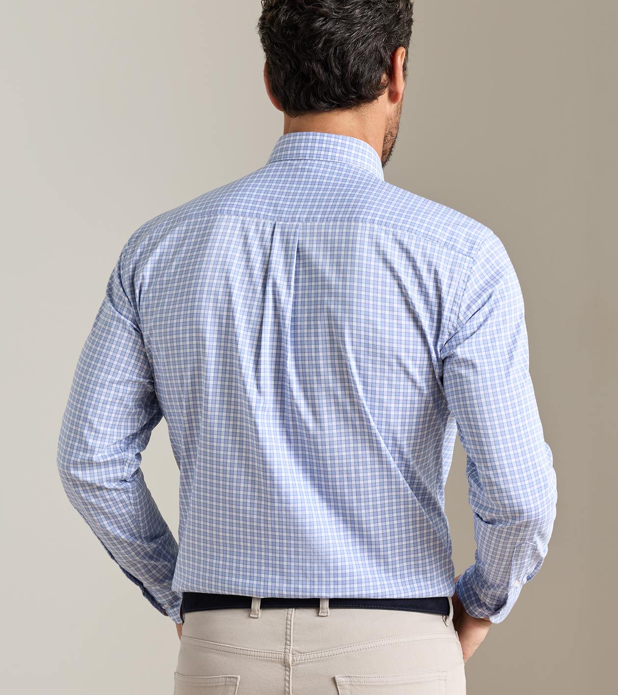 Atlas Crown Lite Cotton-Stretch Sport Shirt in BLUE FREESIA - Alternate Image 2