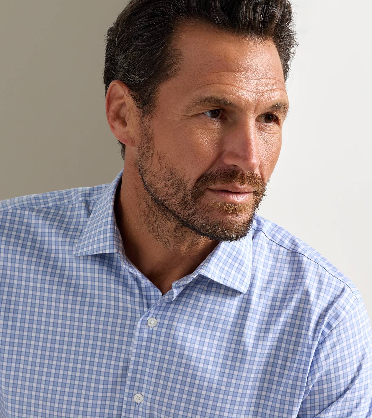 Atlas Crown Lite Cotton-Stretch Sport Shirt in BLUE FREESIA - Alternate Image 3