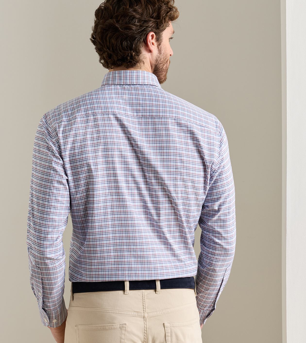 Wayne Performance Twill Sport Shirt in BLUE FREESIA - Alternate Image 2